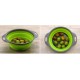 Дуршлаг силиконовый складной с ручками круглый зеленый (300х240х175 мм.)