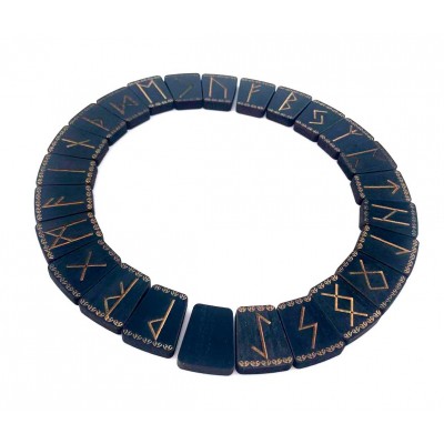 Руны Скандинавские темные, 25 рун (2,9×2,4×0,7 см) ,массив дерева