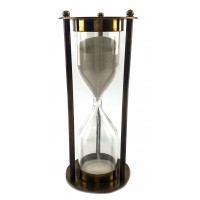 Часы песочные из бронзы на 6 минут.(  d-6 см h-14.5 см)