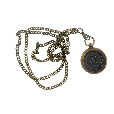 Компас карманный на цепочке бронза (d-3.3,h-1,1 см)