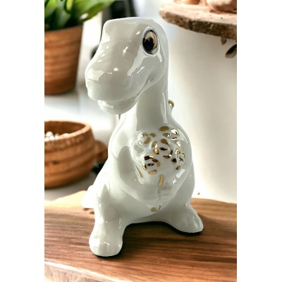 Дракон с букетом белый ( 8,8х 4.5х 8.3 см)