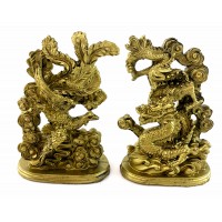 Дракон и Феникс каменная крошка (дракон 14х1х5,5 см,феникс 14,5х9х5,5 см)