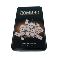 Домино в черном металлическом боксе  ( 19 х11,5 х3,5 см)