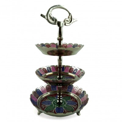 Конфетница бронзовая серебристая ( 21х 10х 12 см)