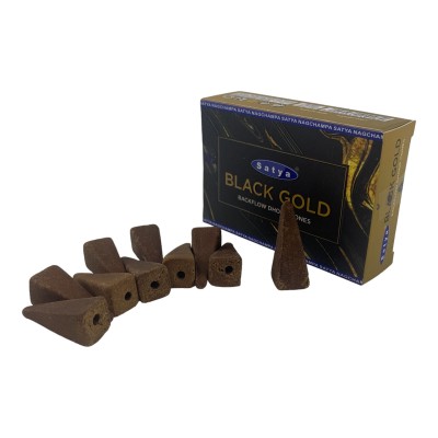 Black Gold Backflow Dhoop Cone (Черное Золото)(Satya) 10 конусов в упаковке Black Gold Backflow Dhoop Cone (Черное Золото)(Satya) 10 конусов в упаковке