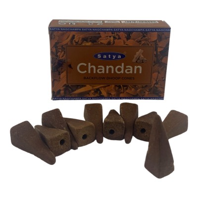 Chandan Backflow Dhoop Cone (Сандал)(Satya) 10 конусов в упаковке Chandan Backflow Dhoop Cone (Сандал)(Satya) 10 конусов в упаковке