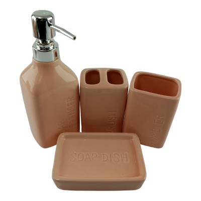 Набор для ванной керамический Розовый Набор для ванной керамический Розовый