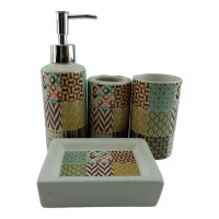 Набор для ванной  керамический Геометрические узоры