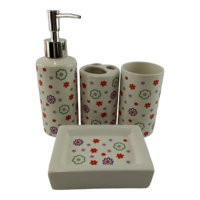 Набор для ванной  керамический Цветочная поляна