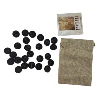 Руны Скандинавские круглые, темные, 25 рун (d-3,1 см ,h-0,7 см) с мешочком ,массив дерева