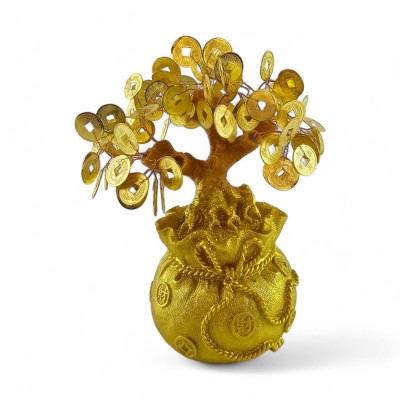 Денежное дерево в мешке богатства ( 20х 18х 10 см)