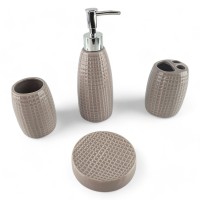 Набор для ванной керамический, бежевый (25Х23.5х 8 см)