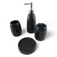 Набор для ванной керамический, черный (25Х23.5х 8 см)