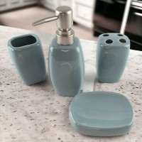 Набор для ванной керамический, серо- голубой (24Х 21.5х 6.5 см)