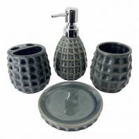 Набор для ванной керамический, серый (28,5х 22,5х 9 см) Набор для ванной керамический, серый (28,5х 22,5х 9 см)