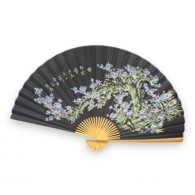 Веер настенный Сакура на черном фоне ткань (122х6х 211 см) Веер настенный Сакура на черном фоне ткань (122х6х 211 см)