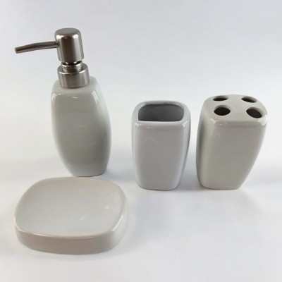 Набор для ванной белый керамический (23х21х11 см)