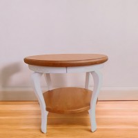 Кофейный,журнальный столик Молочный прованс(d-530mm,h-480mm).