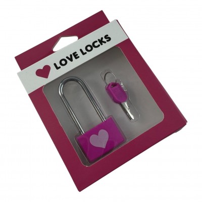 Замок для влюбленных розовый Сердце (7х 3,3х1,1 см).