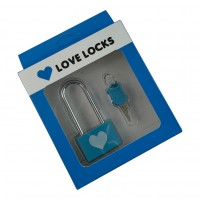 Замок для влюбленных бирюзовый Сердце (7х 3,3х1,1 см).