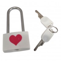 Замок для влюбленных белый Сердце (7х 3,3х1,1 см).