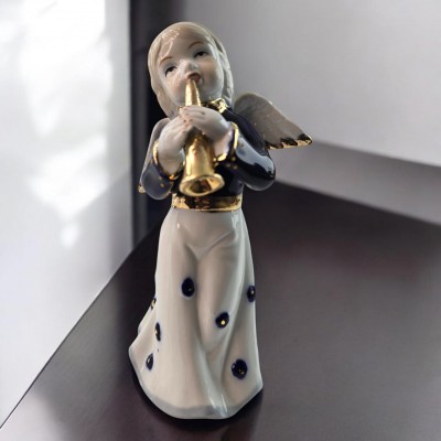 Фигурка ангела с трубой Небесная мелодия (14,6х7 см)