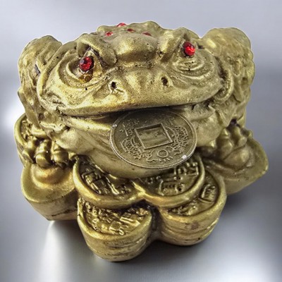 Жаба Фэн-Шуй для привлечения богатства с монетой (5,1х7,5х6,5 см)