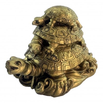 УЦЕНКА Черепаха тройная каменная крошка золотистая (7х10,6х6 см)