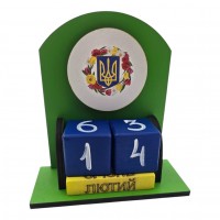 Вечный календарь Квітуча УкраЇна  (155х142х60 мм),с темным кантом расписано вручную.