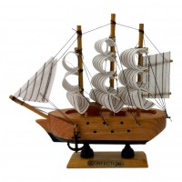 Модель парусника на подставке Морской Бриг Мечты (14,5х14,5х3,6 см)