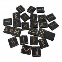 Руны Скандинавские темные с орнаментом, 25 рун (3,1×2,7×0,7 см) , массив дерева