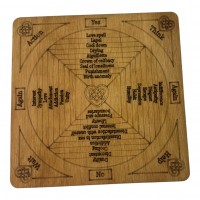 Таблица для работы с маятником Любовной магии, на английском языке  светлая (18х18х0,4 см)