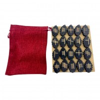 Руны Кельтские руны ОгамЛистья(руны Друидов) темные, 20 рун (4,2х2,5х0,7 см) с мешочком , массив Руны Кельтские руны ОгамЛистья(руны Друидов) темные, 20 рун (4,2х2,5х0,7 см) с мешочком , массив