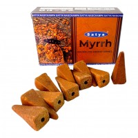 Myrrah Backflow Dhoop Cone (Мирра)(Satya) 10 конусов в упаковке