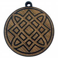 Оберег Звезда Лады,темный (d-4,5 см) дерево, покрыт эмалью.