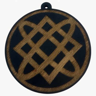 Оберег Звезда Лады,темный (d-9 см) дерево.