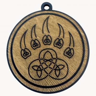 Оберег Печать Велеса,темный (d-9 см) дерево.