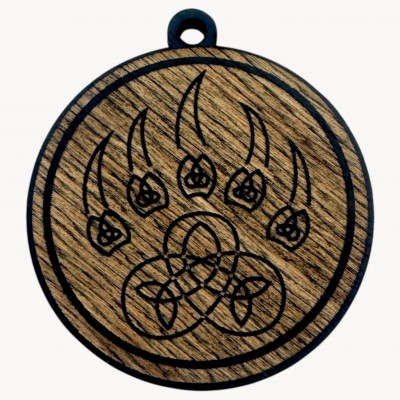 Оберег Печать Велеса,темный (d-4,5 см) дерево, покрыт эмалью.