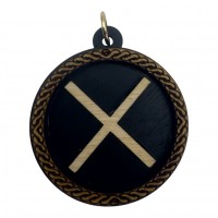 Рунический оберег-подвеска Гербо(d-45мм),дерево