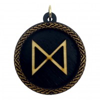 Рунический оберег-подвеска Дагаз(d-45мм),дерево. Рунический оберег-подвеска Дагаз(d-45мм),дерево.