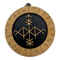 Рунический став Золотий Дракон (d-90мм),дерево.