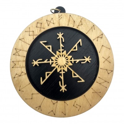 Рунический став Кобра(d-90мм),дерево.