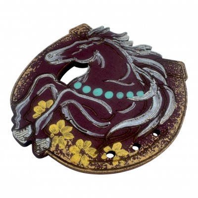 Магнит Подкова с лошадкой на счастье(80*70*4мм),ручная роспись.