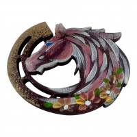 Магнит Подкова с лошадкой на удачу(80*70*4мм),ручная роспись. Магнит Подкова с лошадкой на удачу(80*70*4мм),ручная роспись.