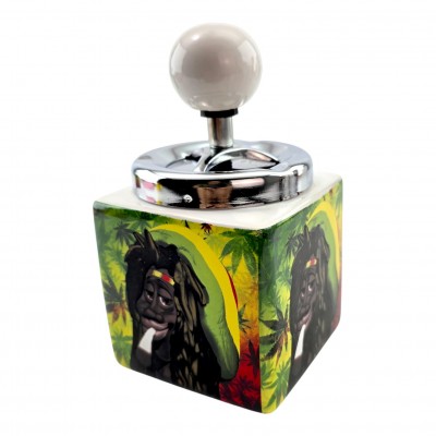 Пепельница с крышкой керамическая Rasta (15 × 8,5 × 8,5 см)