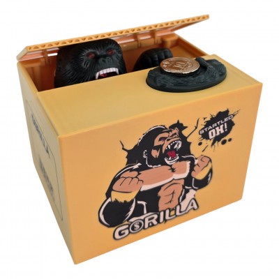 Интерактивная копилка Горилла на батарейках (12 х 10 х 9 см)