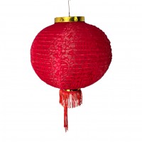 Фонарик китайский шелковый с символом удачи, красный (d-35см) Фонарик китайский шелковый с символом удачи, красный (d-35см)