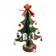 Елка настольная деревянная с подвесными игрушками (14.5 × 22 × 7.5 см)