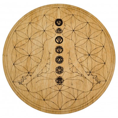 Таблица для работы с маятником Цветок Жизни, светлая (18х0,4см)