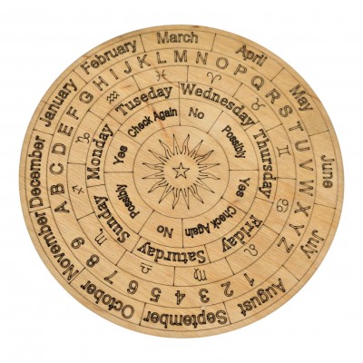 Таблица для работы с маятником Солнечный центр, круглая, на английском языке, светлая (18х0,4см)